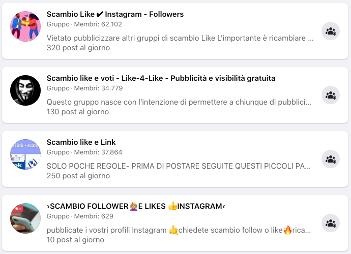 Instagram engagement group e Instagram pod italiani