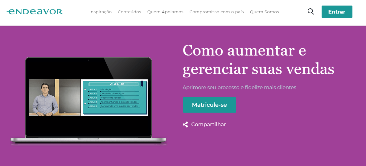 Cursos online: Como aumentar e gerenciar suas vendas, da Endeavor