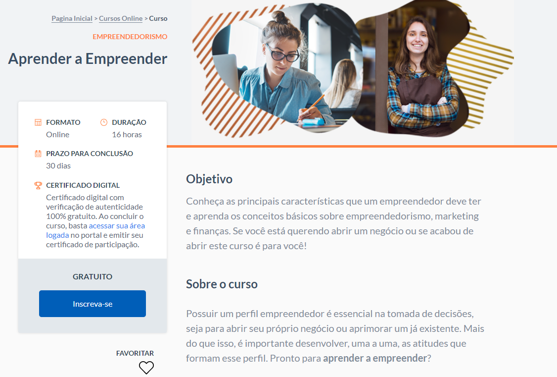 Curso online de graça: Aprender a Empreender, do Sebrae